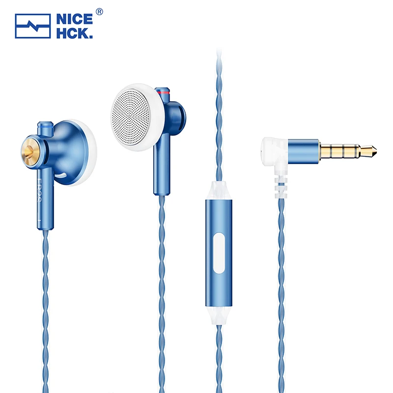NiceHCK EB2S PRO HIFI Wired Microphone Earphone 15.4mm Dynamic Unit Earbud Bass Headset With Silver Plated OCC Mixed Cable IEM