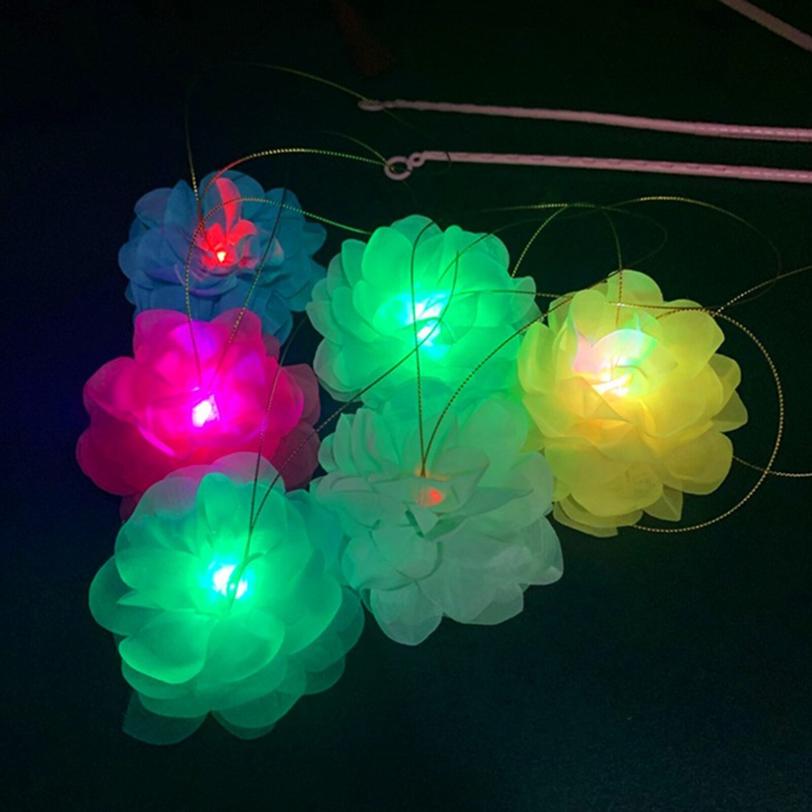 Draagbare led-lamp, bloesem lotusbloemlamp, gloeiende lantaarn, feest, festival speelgoed