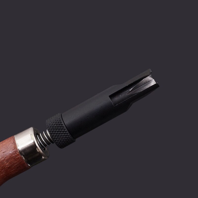 DIY Leather V Type Push Wood Handle Durable Grooving Device Groover Craft Gouge Tools Arts Adjustable Leathercraft Length155mm