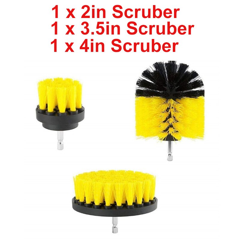 Juego de cepillos eléctricos para limpieza de alfombras, cepillos de nailon para neumáticos de coche, redondos de plástico, 1/3/6/12 Uds.: 3 pcs