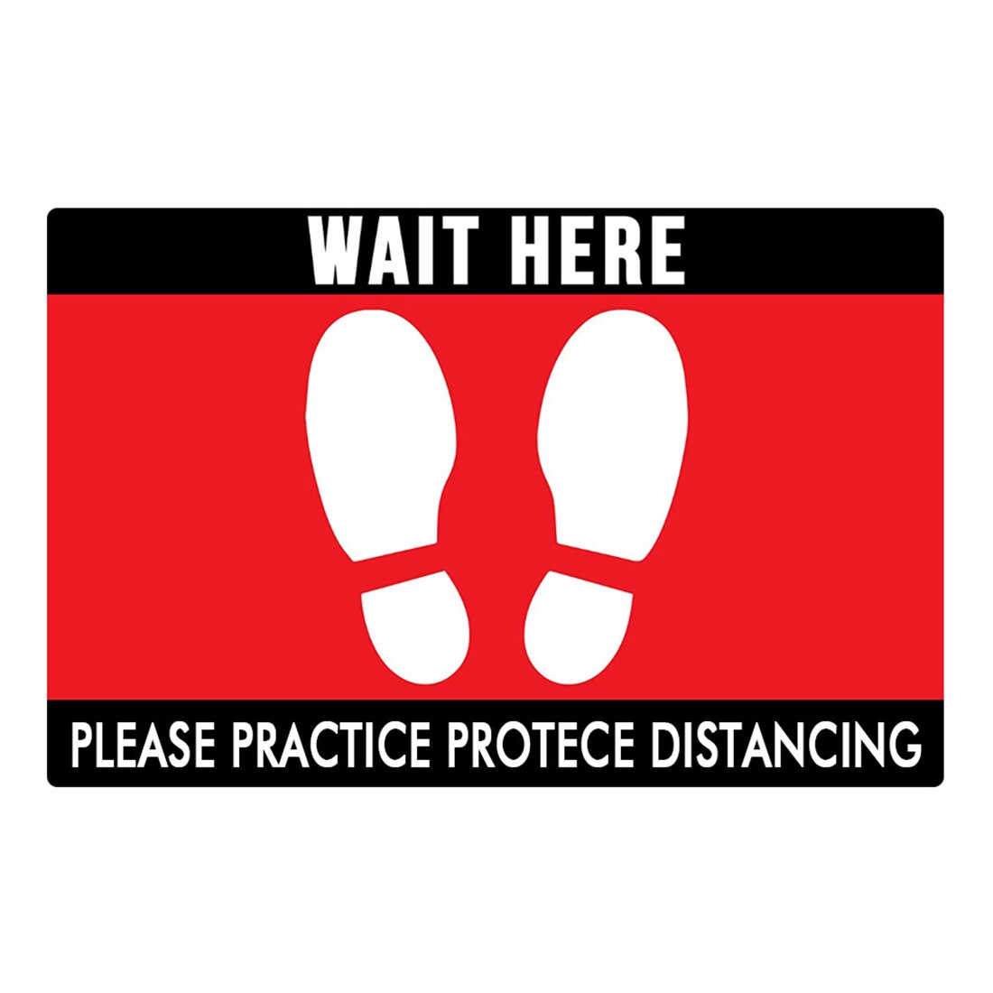 Outdoor Self Adhesive Floor Stickers Removable Supermarket Safety Sign Non Slip PVC Station Warning Notice Keep Distance: D