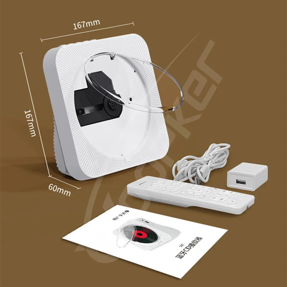 Woopker CD Player KC-718 Portable Multifunction CD VCD Stereo DVD Player Support CD/Bluetooth Speaker/FM Radio/USB Drive