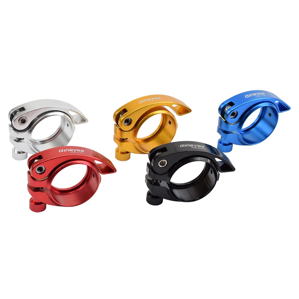 Braçadeira dobrável de liga de alumínio para bicicleta, braçadeira para selim de 40.8mm, liberação rápida, braçadeira de assento de bike dobrável para 33.9mm assento postal