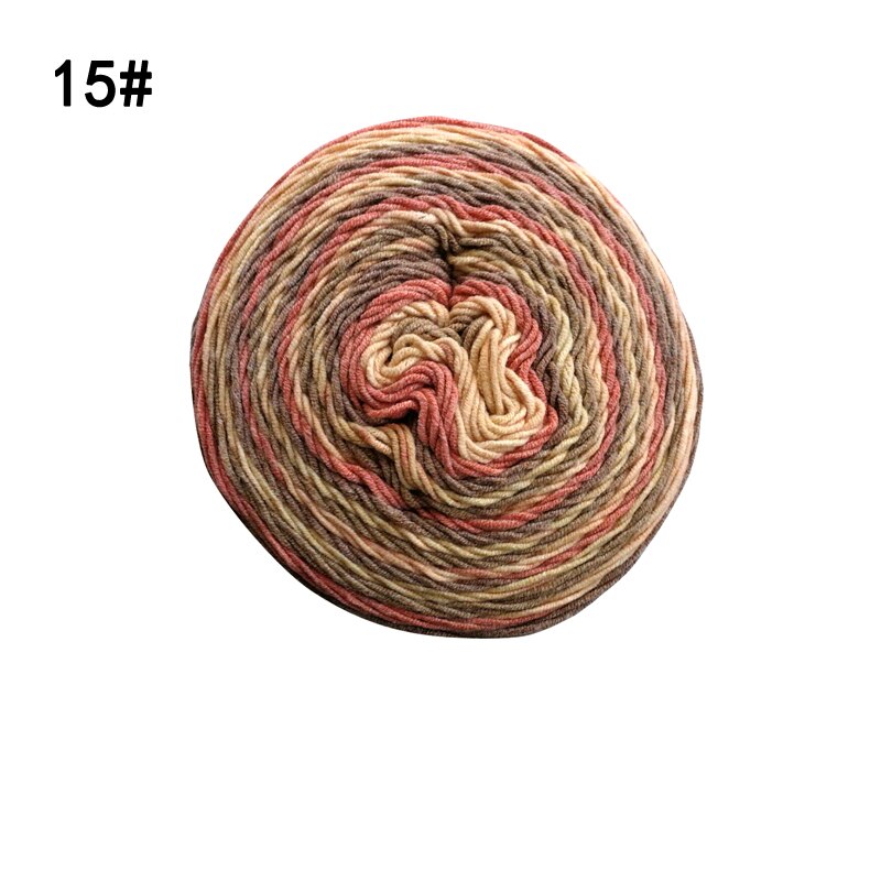 Qzlknit 250G/Bal Regenboog Katoenen Garen Segment Verven 5 Strengen Van Melk Katoenen Garen Diy Hand Gebreide Sjaal sofa Kussen Taart Garen: Number 15