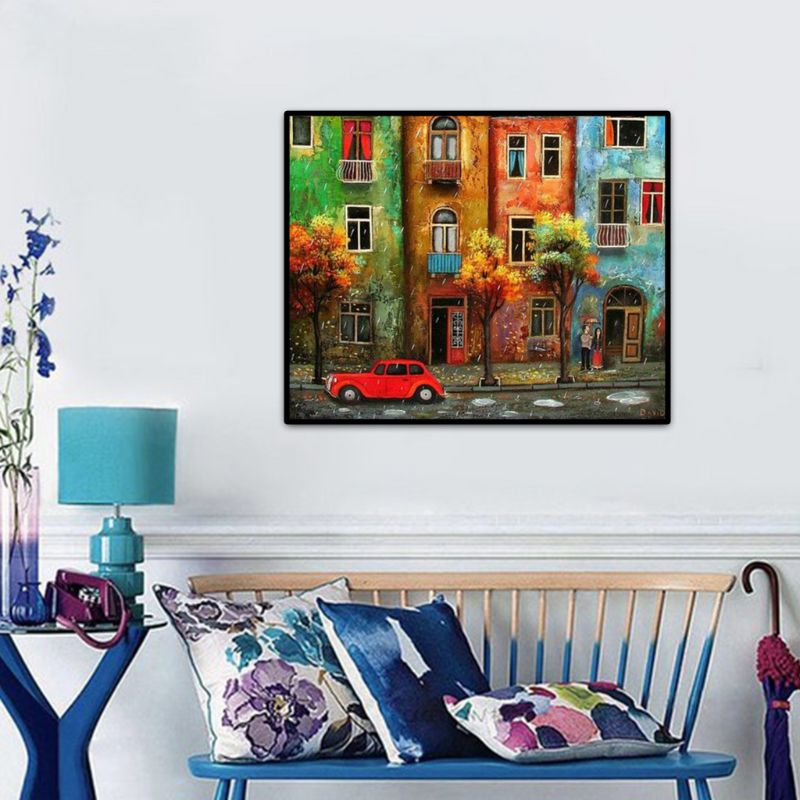 Rain DIY Oil Painting Paint By Numbers Kits with Brushes Acrylics Painting Kits on Canvas for Adults Kids Beginner