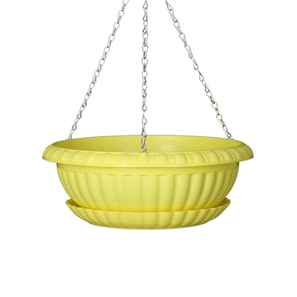 Useful Hanging Flower Pot Breathable Draining Hole Plastic Bar Decorative Hanging Flower Pot: Yellow