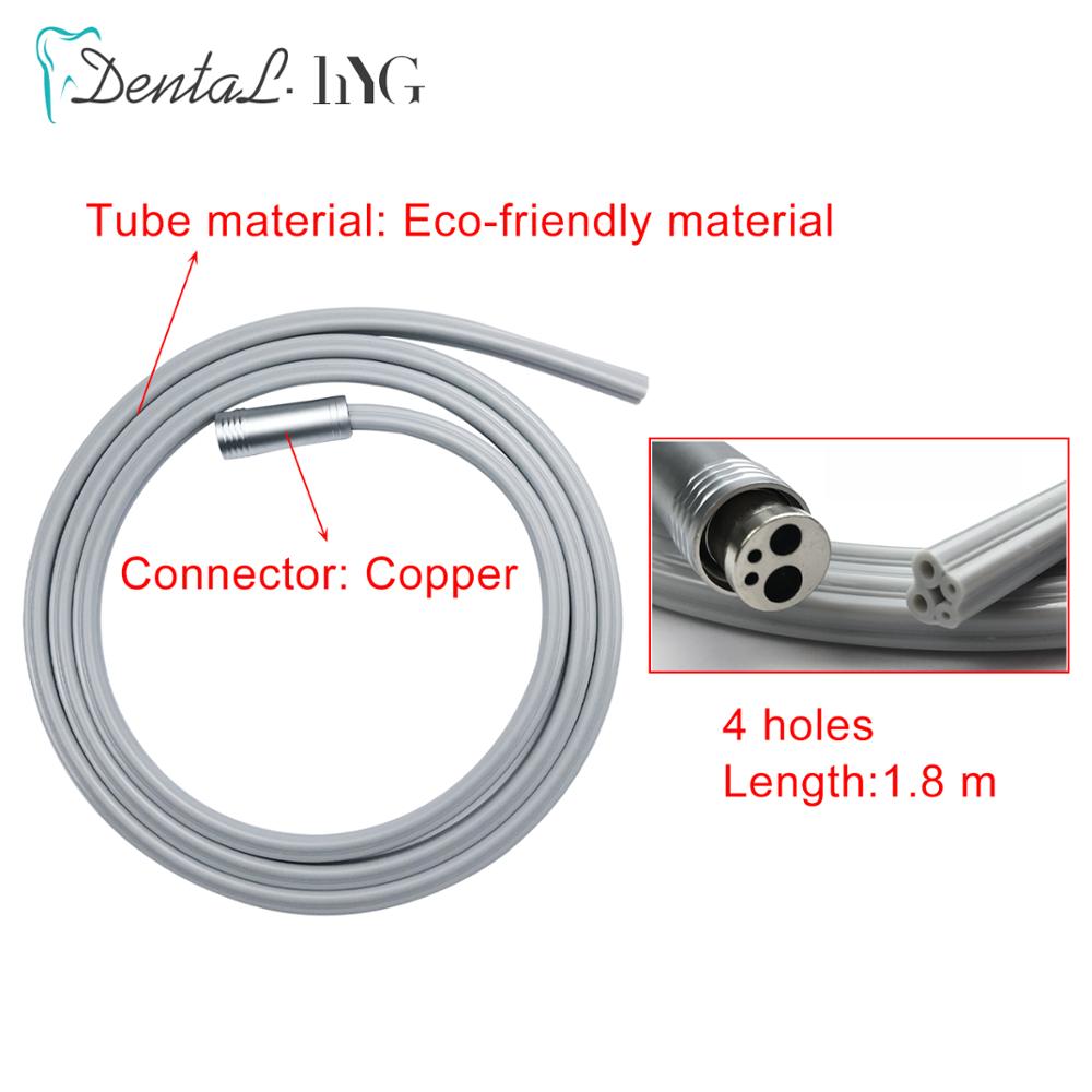 Tubo de manguera de pieza de mano Dental de , 2/4, orificios para materiales de odontología de pieza de mano Dental de alta velocidad, 1 Uds.: Plata