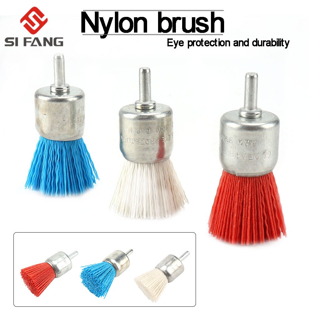 1/3pcs 30mm Cup Nylon Abrasive Brush Wheel Wire Brush for Drill Rotary Tool Wood Polishing Deburring Cleaning 80#/120#/240#