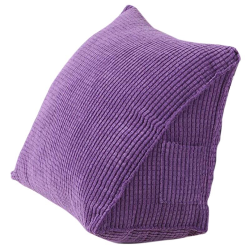 Reading Backrest Cushion Wedge Pillow Back Cushion Lumbar Pad Bed Office Chair Rest Pillow Back Support Pillow: Purple
