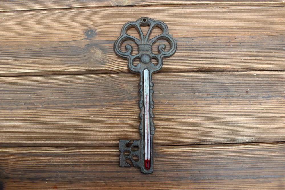 Rustieke Land Gietijzer Muur Thermometer Wanddecoratie Thermografiek Handwerk Van Outdoor Tuin: Model C