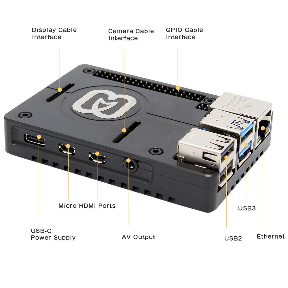 Raspberry Pi 4 Ultra-Dunne CNC Aluminium Metal Case/Passieve Koeling Behuizing voor Raspberry Pi 4 model B Alleen