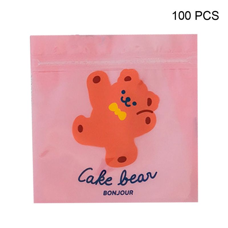 100Pcs Resealable Cartoon Print Plastic Seal Press Bag: PK
