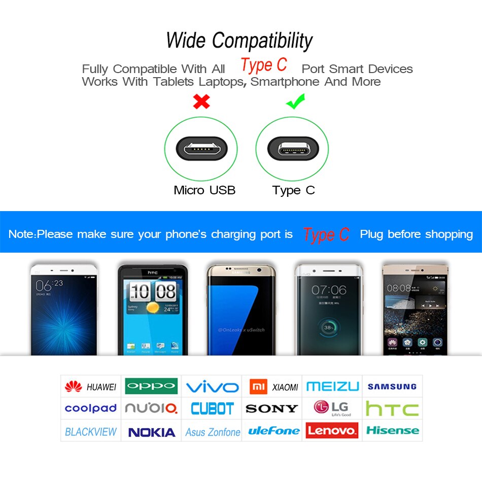 Type C Fast Charge Cable 3m for Xiaomi Mi 9T 9 Se Mix 4 3 Alpha Redmi Note 8 Pro 8A Switch Garas Usb C Charging Wire 2 3 Meter