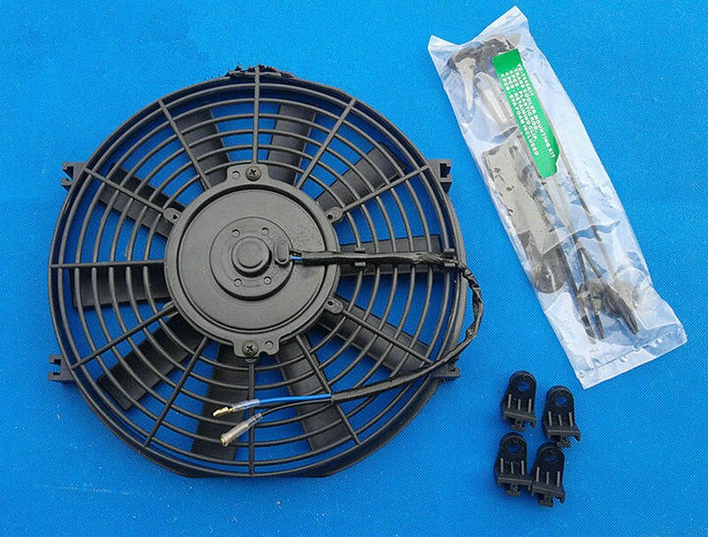 16" 12V Slim Radiator Cooling Thermo Fan&Mounting kit ,universal electric fan