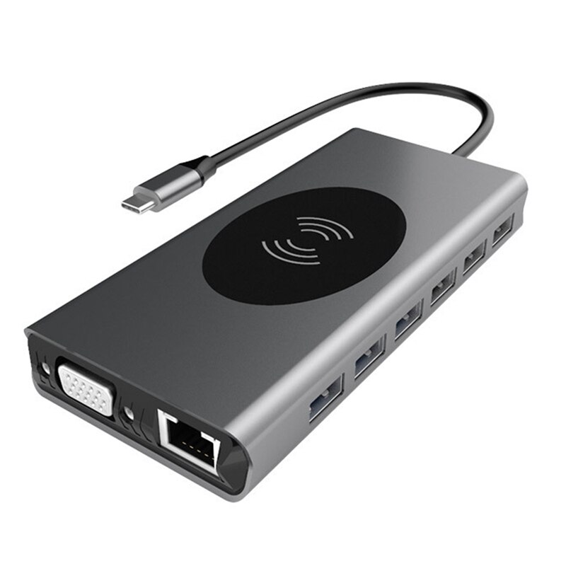 Station D'accueil 8-en-1 Pour Tablette Et PC - Support Réglable Avec 8 Ports, Charge Rapide 100W - Parfait Pour Télétravail Et Voyages