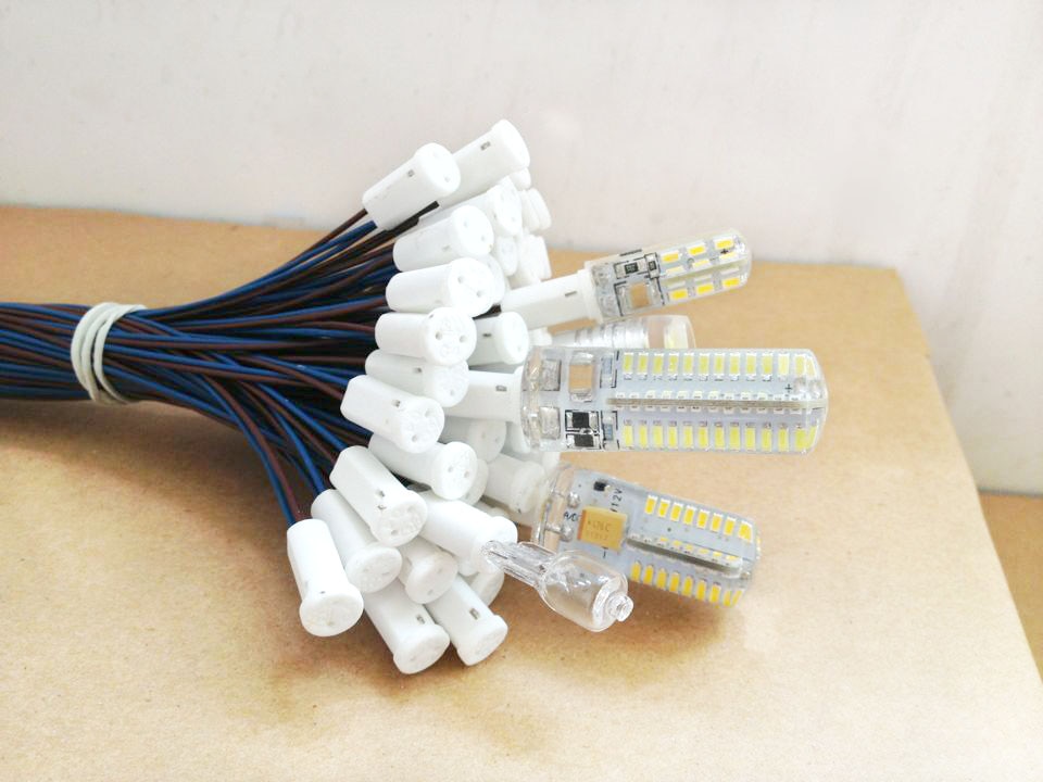 10PCS 20 50 100cm LED lamp G4 socket plug bulb / G4 ceramic bulb holder crystal holder support plug lamp