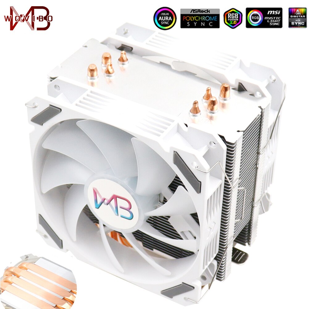CPU Cooler Ventilador 120mm RGB ARGB Cooling Fan Ventilateur For Intel LGA 1151 1155 1200 1366 X79 X99 AM3 AM4 Radiator