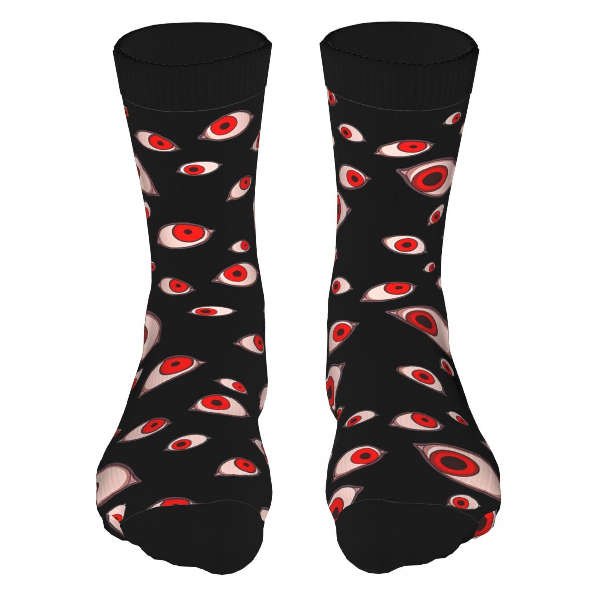 Calcetines con ojos de película de terror para hombre, ropa de 5% licra, Vintage, gruesos, de tubo medio, de Dracula y vampiro: Marfíl