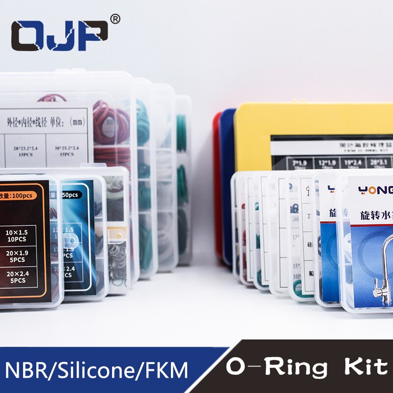 O Rings Rubber/Silicone Ring Seal VMQ NBR FKM Sealing O-rings Nitrile Washer Rubber oring set Assortment Kit Set Box Ring