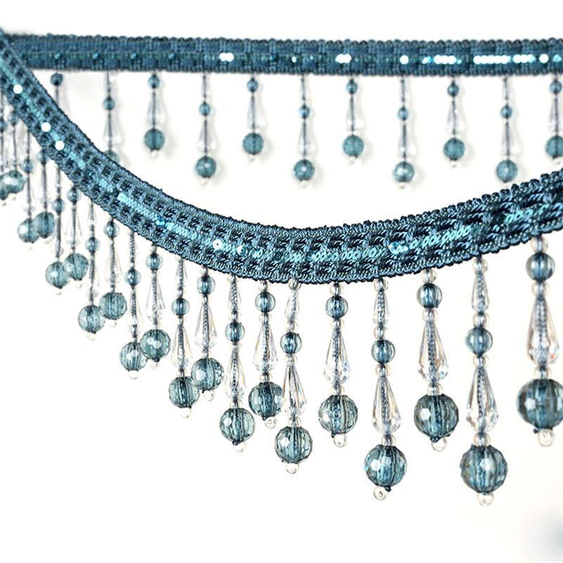 3 Meter Crystal Beaded Curtain Fringe Tassel Trim Upholstery Craft Acrylic Pendant Edge Lampshade Upholstery Trim Decor