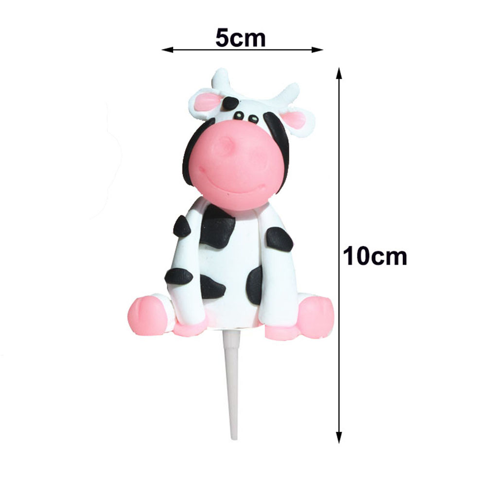 Cow Happy Birthday Cake Decoration Cow Cake Topper for Farm Cow Birthday Party Decoration Supplies: MINT GREEN