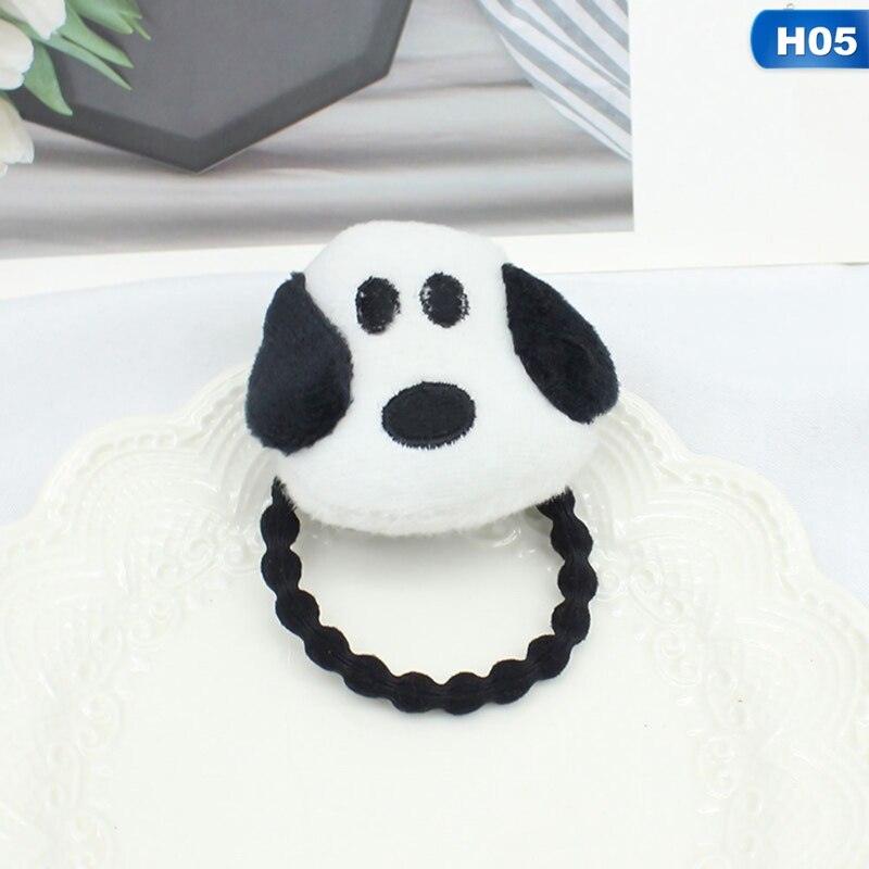 Coletero grande de dibujos animados en 3D para mujer y niña, juguete de felpa de animales, junta de bambú, banda de goma, soporte decorativo para fotos: HDR5570H05