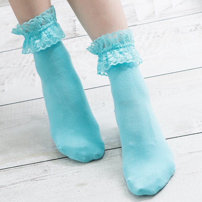 Vintage Lace Ruffle Frilly Ankle Socks Spring Ladi Grandado 