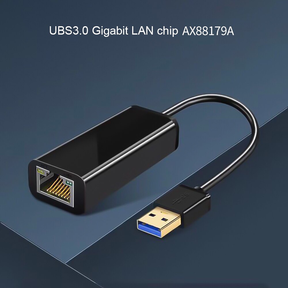 kebidu AX88179A Wired USB 3.0 To Gigabit Ethernet RJ45 LAN (10/100/1000) Mbps Network Adapter Ethernet Network Card For PC