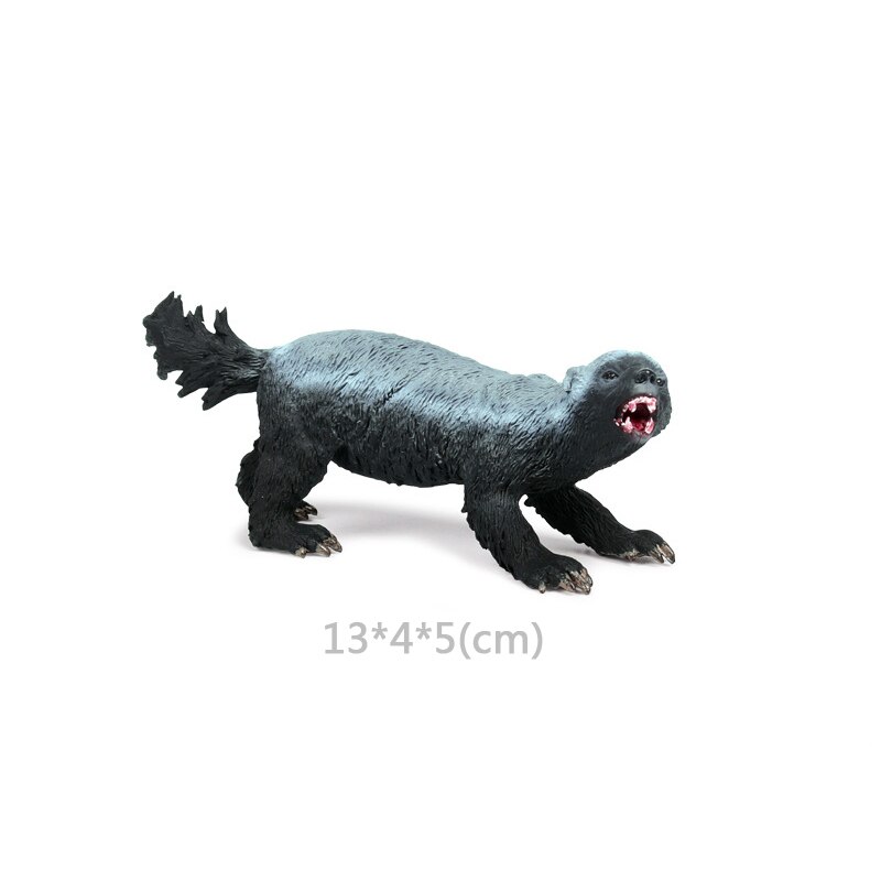 Wild Jungle Zoo Animal Model Malayan Tapir Anteater Koala Pangolin PVC Collection Model Action Figure Kid Educational Toys: Honey badger