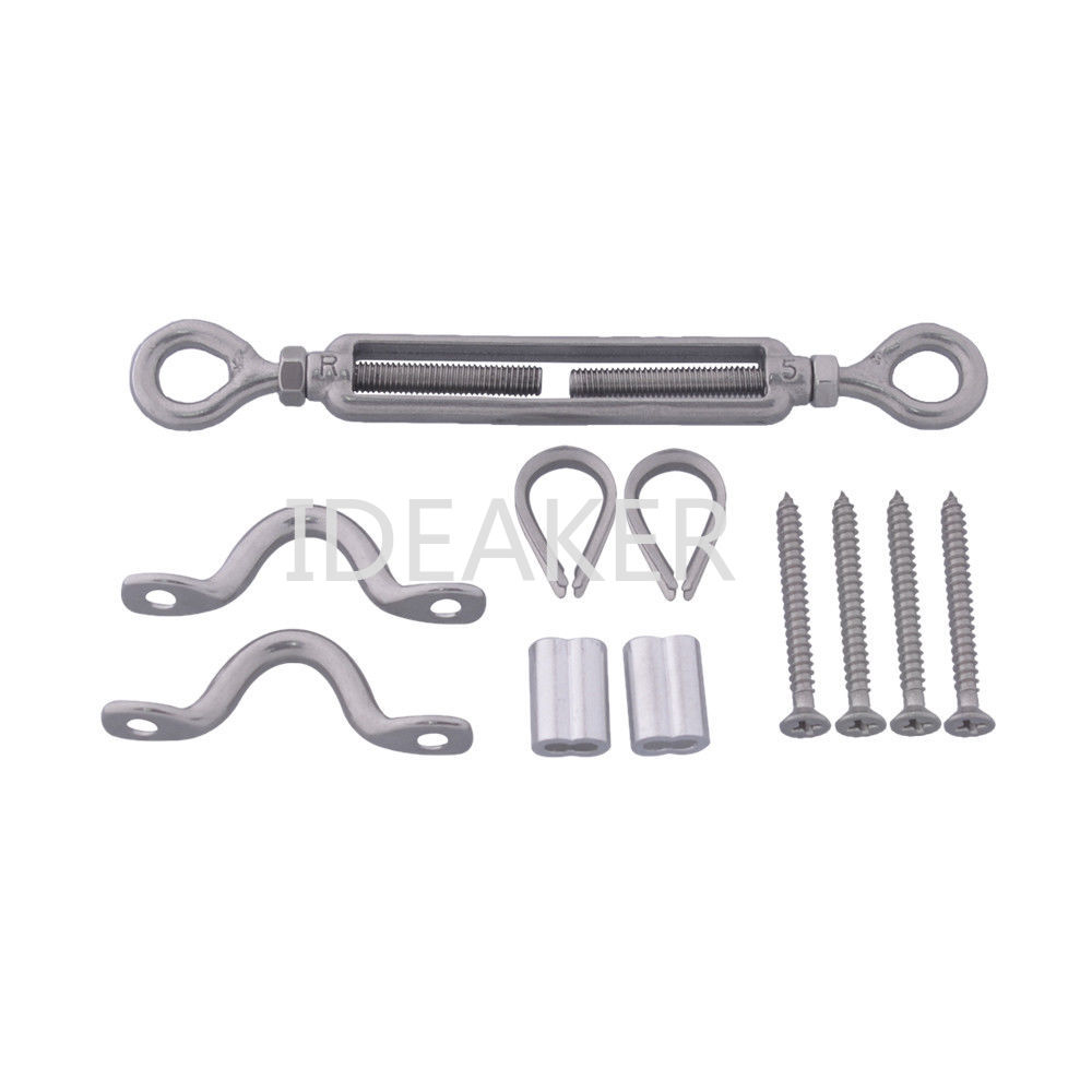 5 Groups 316 Stainless Steel Heavy Duty Cable Wood Posts Railing Kits