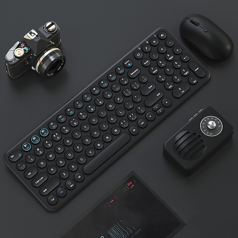 Bluetooth Keyboard Mouse Set PC Gamer Magic Gaming Keyboard Mouse Combo For iPad Tablet Phone Computer Keyboard Laptop Keypad: Black with Mouse