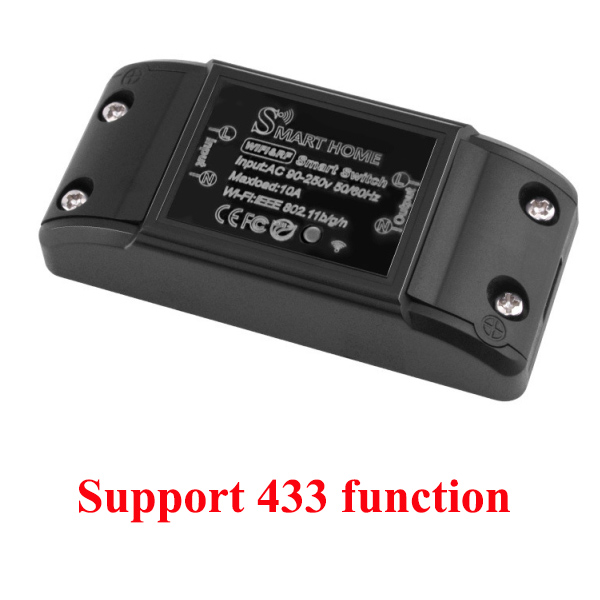 Wifi + Rf 433 Afstandsbediening Diy Schakelaar Voor Tuya Smart Leven App AC90-250V Smart Home Automation Werken Met Alexa google Thuis: 433 black