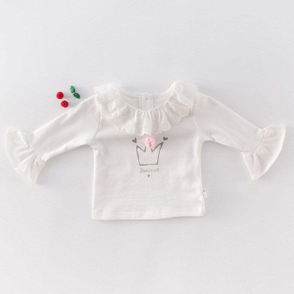 Lente Baby Meisjes Mode Lange Mouw T-shirt Kids Mooie 100% Katoen Tops Kinderen Tee