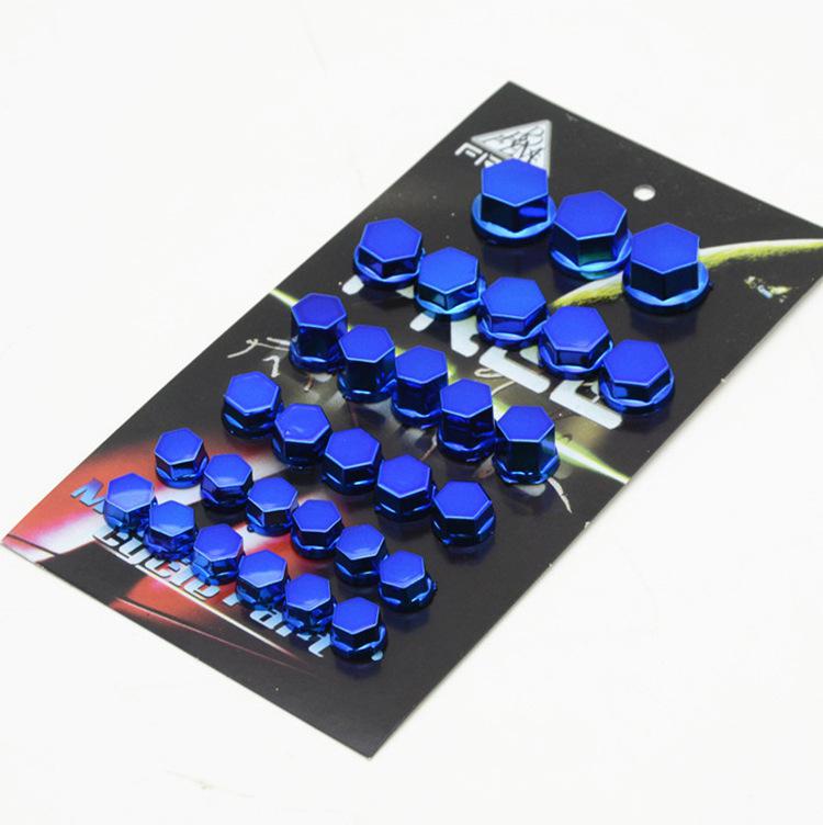Adeeing 30 unids/set accesorios de modificación de motocicleta cabeza cubierta de tornillo piezas decorativas para Yamaha Kawasaki Honda r30: blue