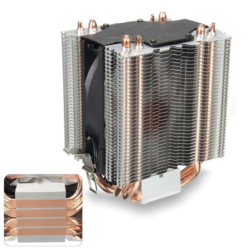 Cpu-koelerventilator 4 heatpipe-radiator blauwe led hydraulisch lager stille 3- pins cpu-koelerventilator heatsink voor intel lga 1156/1155/1150