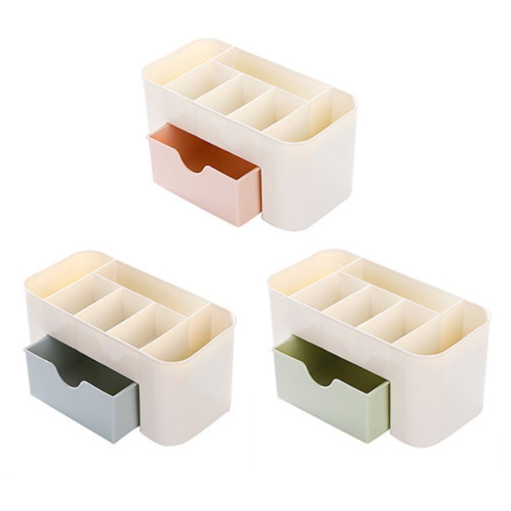 Desktop Makeup Organizer Plastic Storage Box Cosmetic Organizer Makeup Storage Case Cosmetics Holder Jewelry Box With Drawer