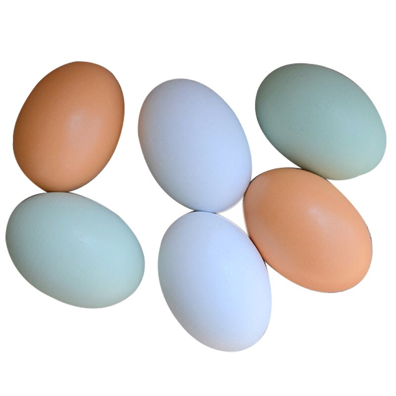 6 Stuks Houten Faux Nep Eieren, Kinderen Play Keuken Game Eten Speelgoed: Default Title