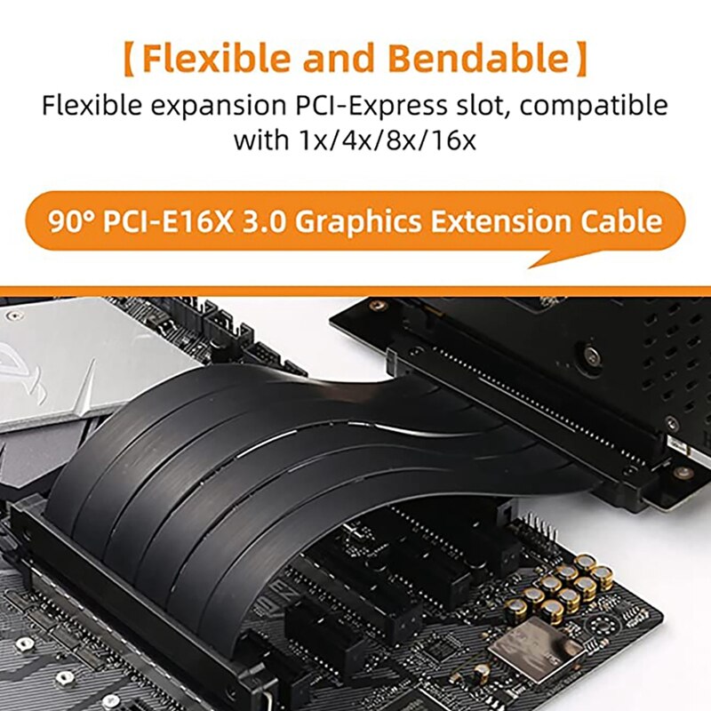 Pcie 3.0 Grafische Kaart Verlengkabel Pci-E 16X Om 16X Haakse Gpu Verlengkabel Mijnbouw Kaart Connector