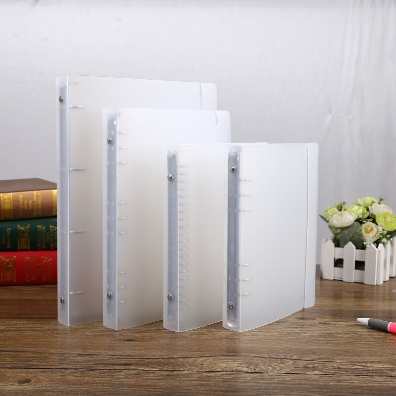 A4 4 Holes Transparent File Folder Notebook Loose Leaf Binder Rings DIY File Plastic Clip School Stationery Ring Office Supplies