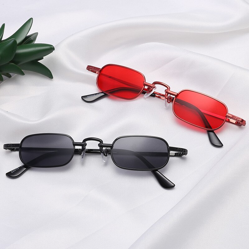 Retro Small Square Metal Steampunk Sunglasses Women Men Glasses Brand Vintage Sunglasses Female