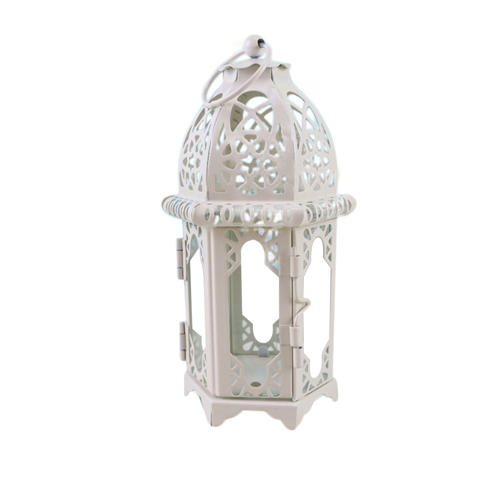 Lanterne bougie en verre marocain | Vintage, suspendue, décoration de maison de mariage: White transparent