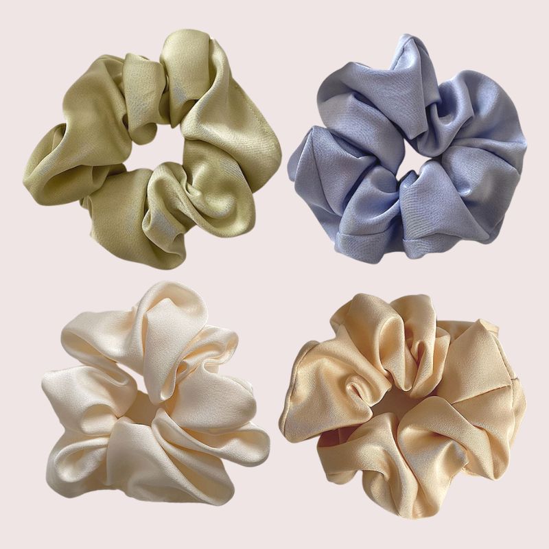 Scrunchies de seda para el cabello para mujer, coletero elástico, banda para el cabello de seda satinada, lazos para el cabello de Color sólido, accesorios para el cabello, cuerda para el cabello