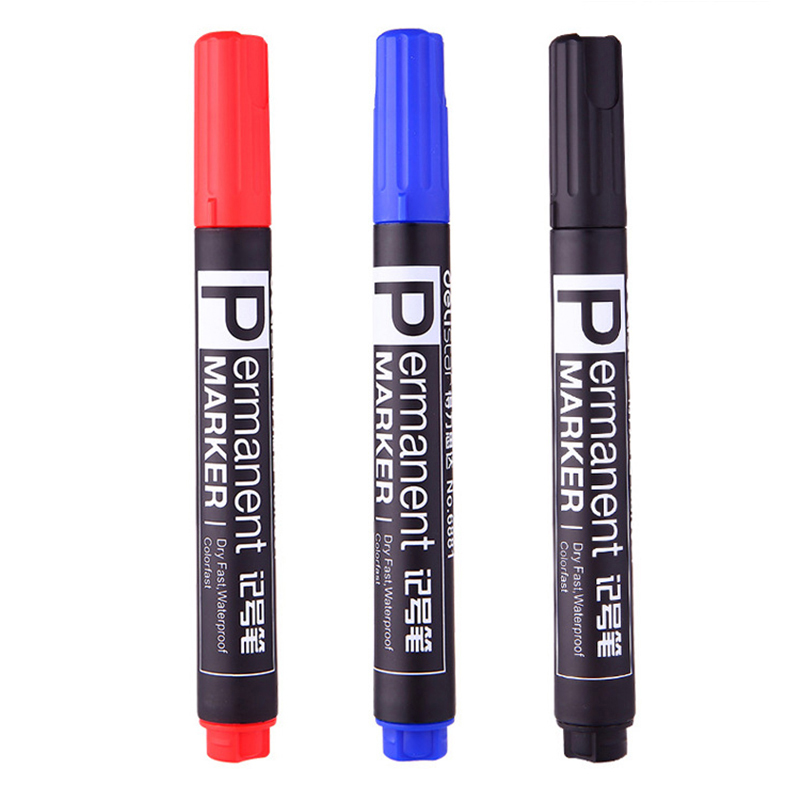 3Pcs Deli 6881 Markeerstift Niet Te Vervagen Vette Marker Pen Hoofd Pen Kantoorbenodigdheden Marker Pennen Graffiti: Mixed