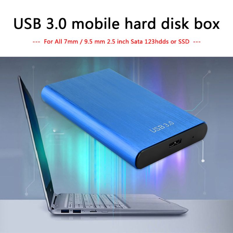 Caja de carcasa de disco duro SATA USB3.0 de 2,5 pulgadas, estructura sin tornillos de aleación de aluminio para 7mm 9,5mm 2,5 pulgadas SATA