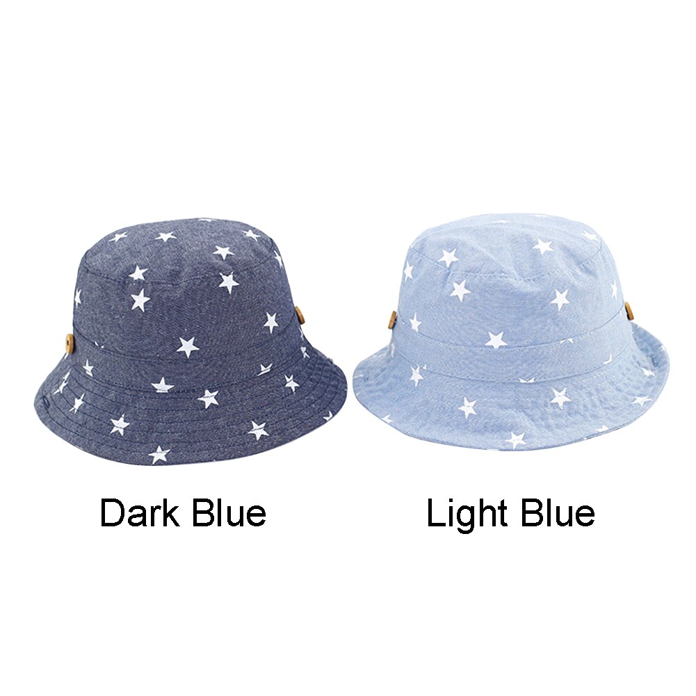 Zomer Jongens Meisjes Baby Baby Zon Bescherming Ster Gedrukt Trekkoord Zachte Emmer Casual Mode All-Match Kids Hat Cap