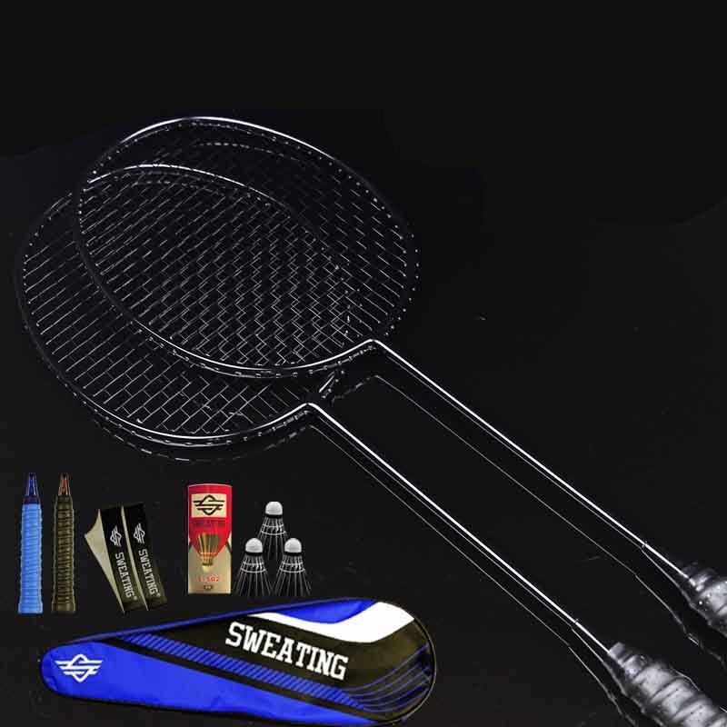 2PCS Full Carbon Training 5U Badminton Racket Sport Equipment Badminton Racket Padel Racket Racquet With Bag -40