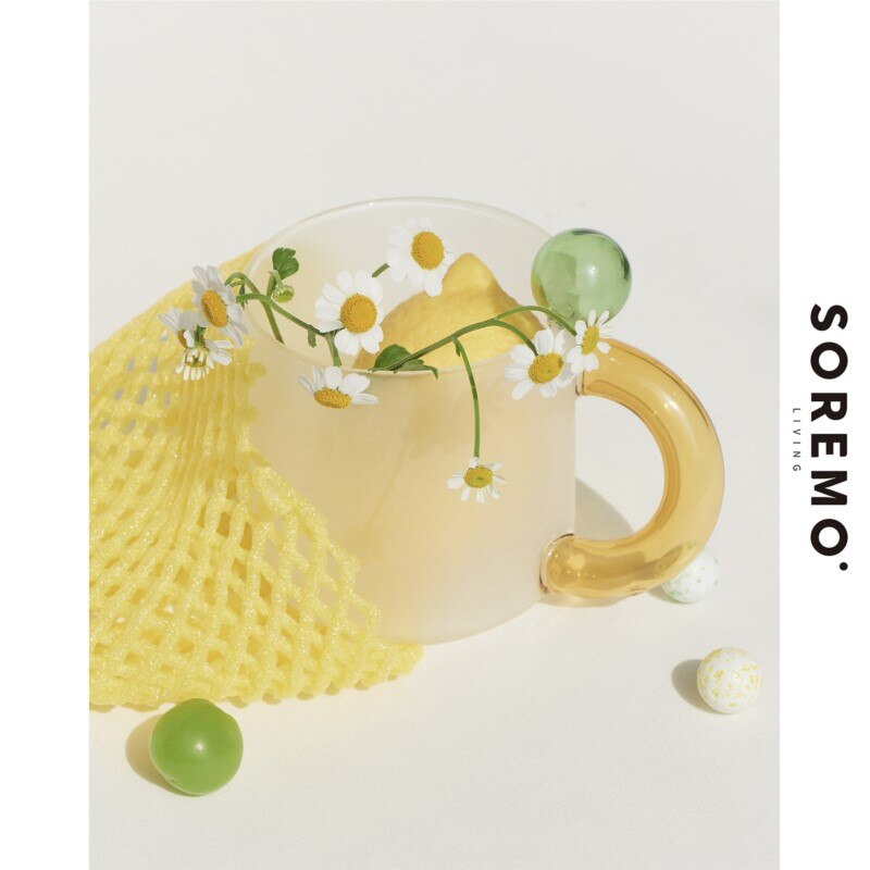 Jelly Beans Fat Mark Cup Glass To Drink Taza Cafe Lovely Ins Manual Color Milk Glass Coffee Cup Lovers