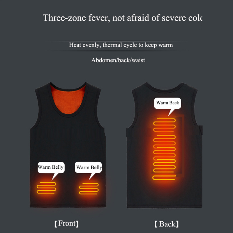 Usb Infrarood Elektrische Verwarming Vest Outdoor Thermische Chaleco Verwarmd Lichaam Warmer Winter Drie Zones Slim Verwarming Vest Warm Jassen