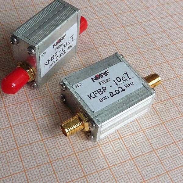 10.7MHz Coaxial Bandpass Crystal Filter, SMA Interface, IF Filter, Bandwidth 10kHz