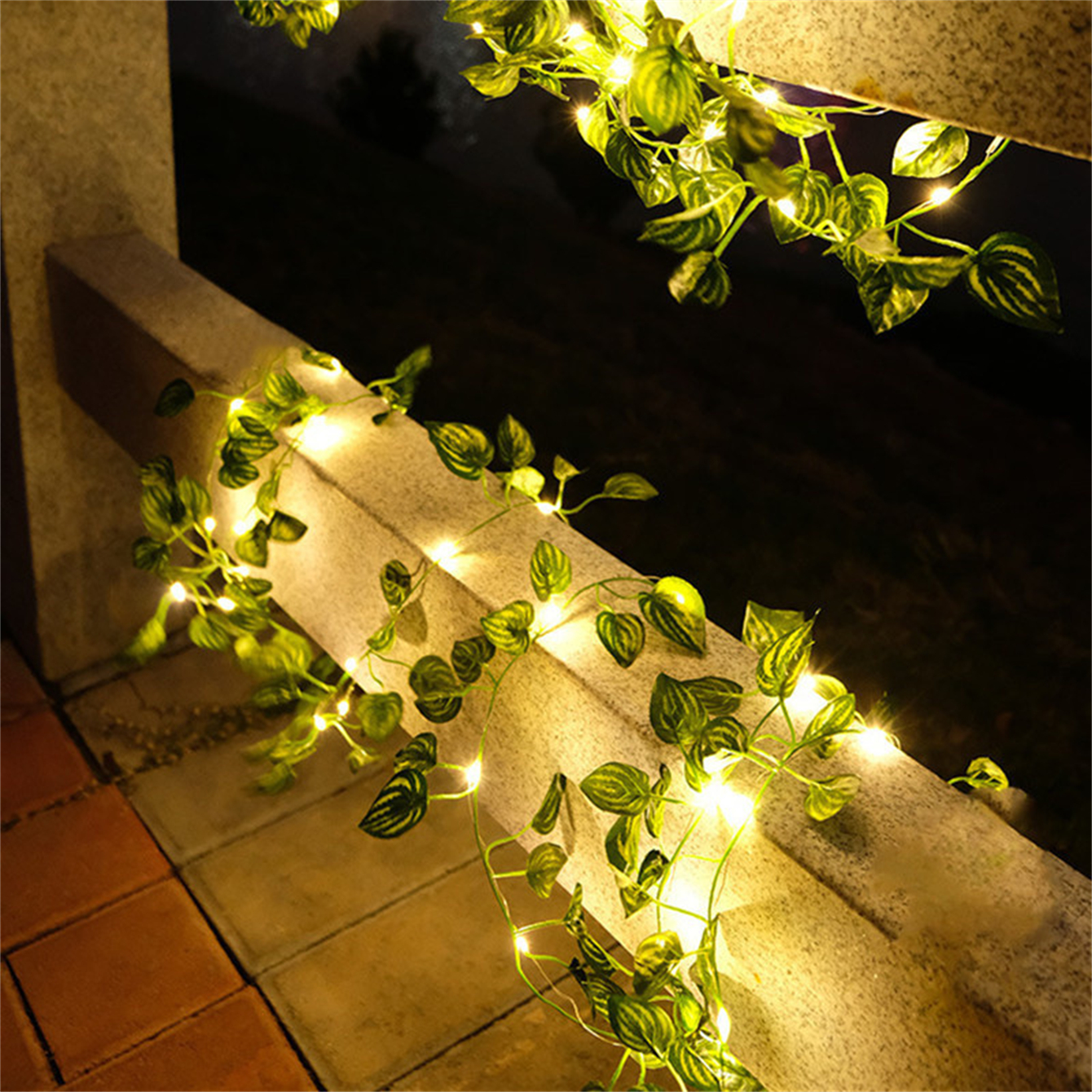 Casamento pendurado guirlanda luz da corda artificial lvy led stringlight para o quarto festa de casamento jardim parede sala alimentado por bateria